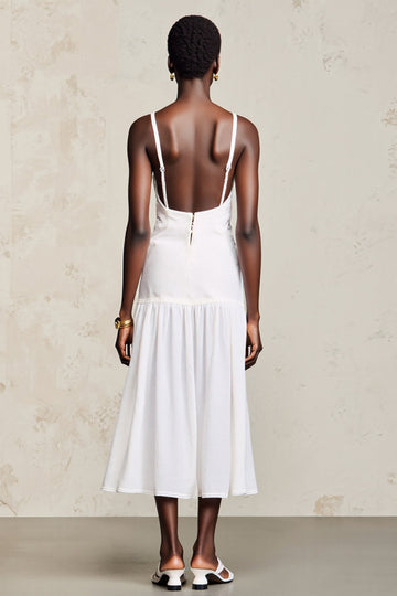 Biały Kształcie Litery A Koronkowa Cienkich Ramiączkach Długa Sukienki Na Wesele